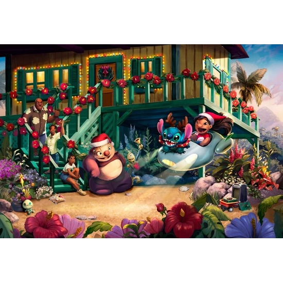 Thomas Kinkade Disney - Disney Lilo and Stitch Aloha Christmas