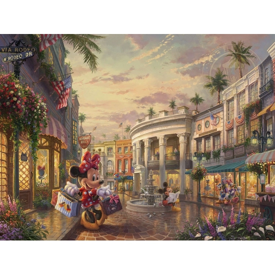 Thomas Kinkade Disney - Minnie Rocks the Dots On Rodeo Drive