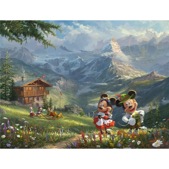 Thomas Kinkade Disney - Mickey & Minnie In The Alps