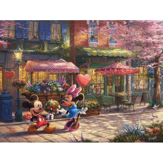 Thomas Kinkade Disney - Mickey and Minnie - Sweetheart Cafe