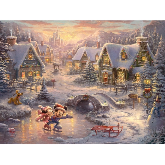 Thomas Kinkade Disney - Mickey and Minnie - Sweetheart Holiday