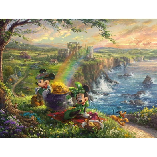 Thomas Kinkade Disney - Mickey & Minnie In Ireland