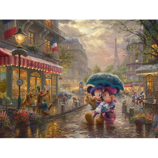 Thomas Kinkade Disney - Mickey & Minnie In Paris