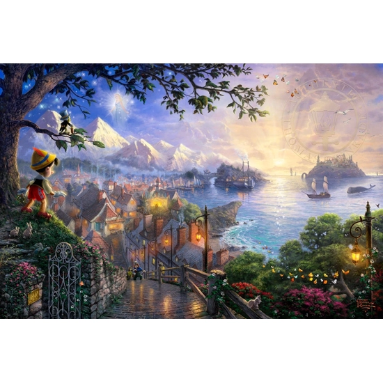 Thomas Kinkade Disney - Pinocchio Wishes Upon A Star