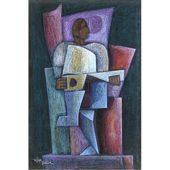 William Tolliver - Banjo Player Artist Proof Giclee Estate Signed