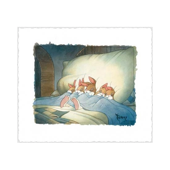 Toby Bluth - Sweet Dreams Bunnies Hand Deckled Giclée On Paper