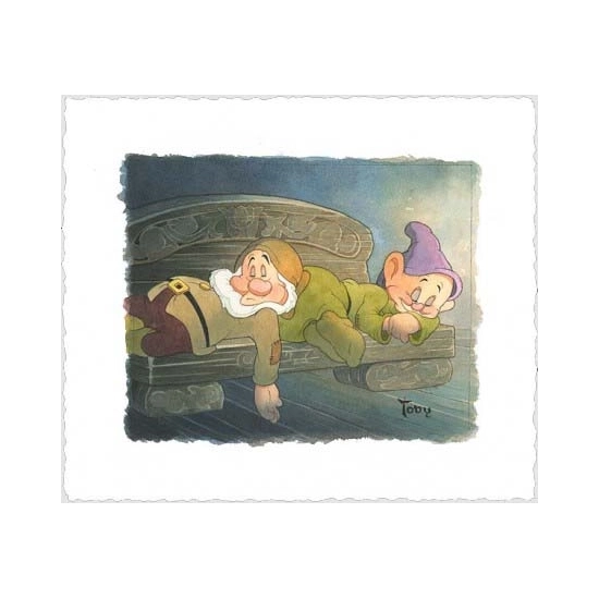 Toby Bluth - Sweet Dreams Dwarfs Hand Deckled Giclée On Paper