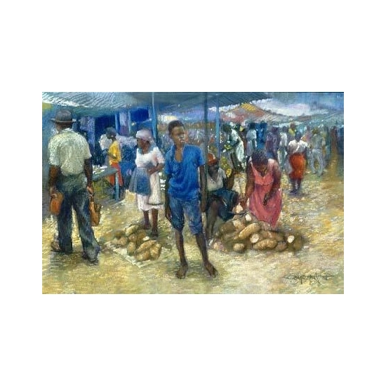 Brenda Joysmith - Sav Market Blue Giclee