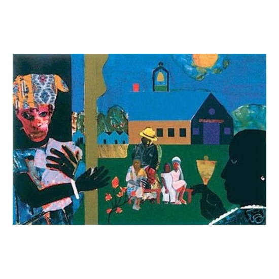 Romare Bearden - School Bell Time - Serigraph