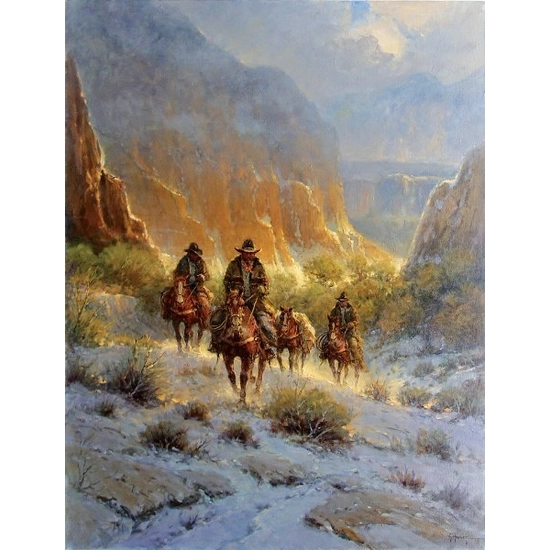 G Harvey - Trailing The Canyon Light By G. Harvey Giclee On Canvas  Artist Proof