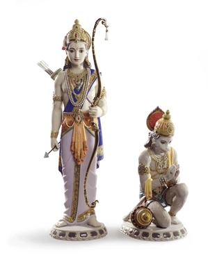 Lladro-Lakshman and Hanuman