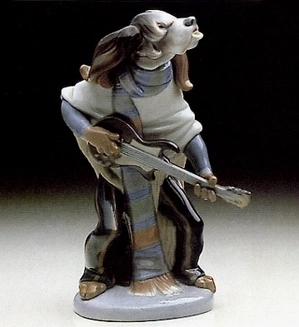 Lladro-Dog Playing Guitar 1971-78