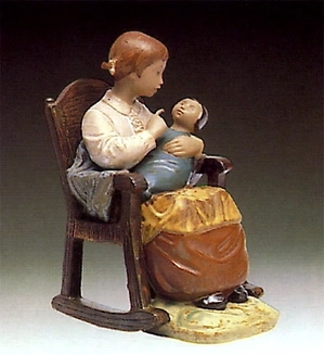 Lladro-Girl In Rocking Chair 1978-81