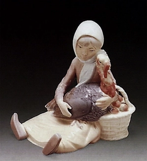 Lladro-Girl With Turkey 1969-81