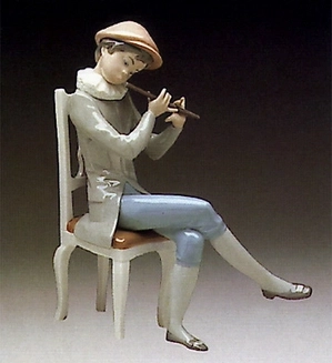 Lladro-Boy Playing The Flute 1974-81