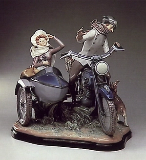 Lladro-Motor Bike And Sidecar 1982-85