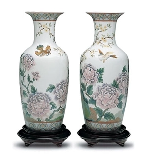 Lladro-Oriental Peonies Vase #2 Le300 1992-01