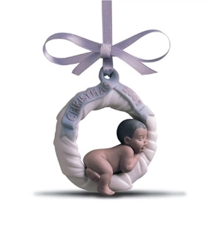 Lladro-Baby's First Christmas 2001 (black Legacy) Ornament