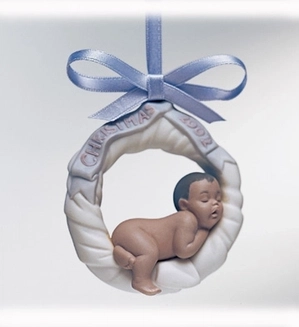 Lladro-Baby's First Christmas 2002 (black Legacy) Ornament