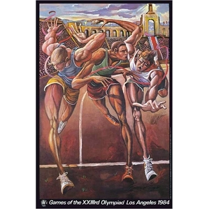 Ernie Barnes-The Finish Olympic Track Limited Edition Pencil Signed