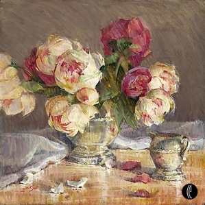 Jan Saia-Peonies And Silver