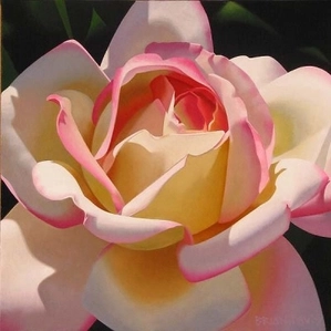 Brian Davis-Single Cherry Parfait Rose Giclee