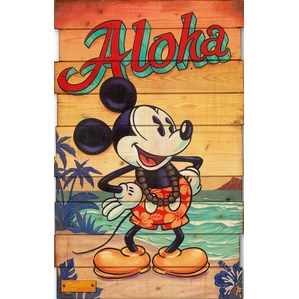 Trevor Carlton-Waves of Aloha On Reclaimed Wood