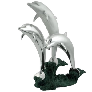 Dargenta-Silver Dolphins Triad Statue