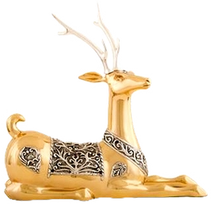 Dargenta-Resting Gold Thai Deer Statue