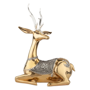 Dargenta-Resting Female Thai Gold Deer Statue