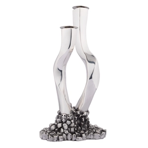 Dargenta-Jerusalem Tall Silver Shabath Candle Holder