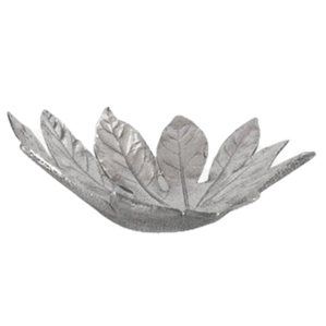 Dargenta-Fatsia Japonica Leaf Silver Fruit Bowl