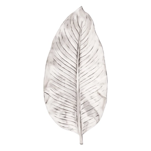 Dargenta-Tropical Leaf Silver Fruit Bowl Medium