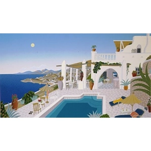 Thomas McKnight-Sunset Hill-Mykonos Deluxe On Canvas