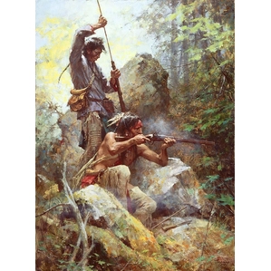 Howard Terpning-White Man Fire Sticks Masterwork Canvas Edition)