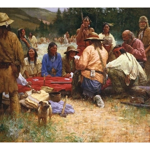 Howard Terpning-A Friendly Game at Rendezvous 1832