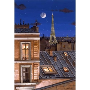 Liudmila Kondakova-Eiffel Tower At Midnight