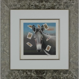 Robert Deyber-The Jack Ass Playing Cards Framed