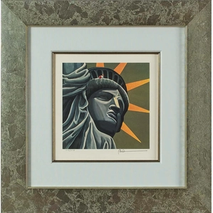 Robert Deyber-A Hare Out of Place II Statue of Liberty Framed