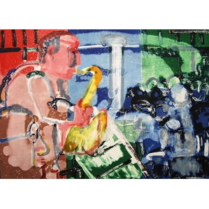 Romare Bearden-Stomp Time Artist Signed -Bopping at Birdland 