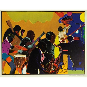 Romare Bearden-Out Chorus 1978 Signed Print Color Etching