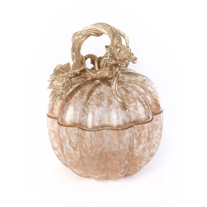 Jay Strongwater-Hadley Leaf & Vine Gilded  Glass Jar