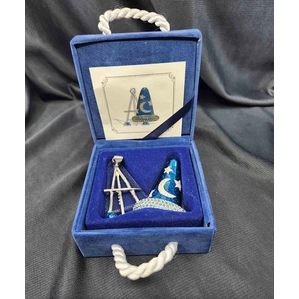 Swarovski Crystal-Disney Pin~Sorcerer's Cap Brooch with Easel