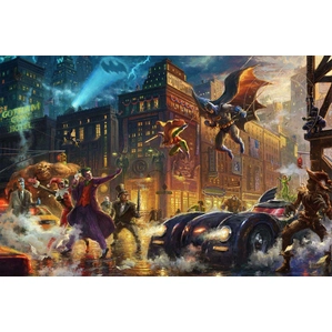 Thomas Kinkade DC Comics-The Dark Knight Saves Gotham City