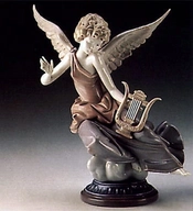 Lladro-Carefree Angel with Lyre