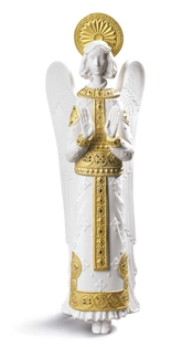 Lladro-ROMANESQUE ANGEL (WHITE-GOLDEN)