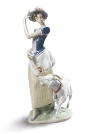 Lladro-Young Shepherdess Woman