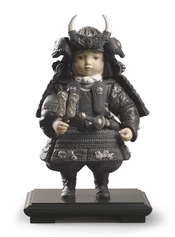 Lladro-Warrior Boy Silver Lustre