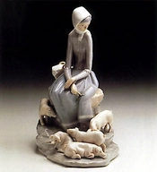 Lladro-Shepherdess With Ducks 1969-93