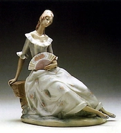 Lladro-Lady with Fan 1970-81